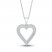 Diamond Two-Row Heart Necklace 1/3 ct tw Round-cut 10K White Gold 18"