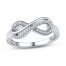 Diamond Infinity Ring 1/10 ct tw Round-cut 10K White Gold