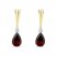 Garnet & Diamond Earrings Sterling Silver/10K Yellow Gold