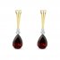 Garnet & Diamond Earrings Sterling Silver/10K Yellow Gold