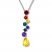 Multi-Color Stone Necklace Sterling Silver