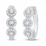 Diamond Hoop Earrings 1/4 ct tw Round-cut 10K White Gold