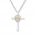 Cross Necklace 1/20 ct tw Diamonds Sterling Silver/10K Gold