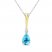 Swiss Blue Topaz & Diamond Necklace Sterling Silver/10K Yellow Gold 18"