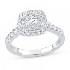 Diamond Engagement Ring 1 ct tw Princess/Round 14K White Gold