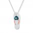 Flip-Flop Necklace Blue Diamonds Sterling Silver/10K Gold