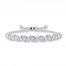 Diamond Bolo Bracelet 1/4 ct tw Round-cut Sterling Silver