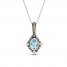 Le Vian Diamond & Aquamarine Necklace 1/6 ct tw Diamonds 14K Vanilla Gold 18"