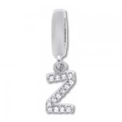 True Definition Letter Z Initial Charm 1/20 ct tw Diamonds Sterling Silver