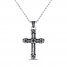 Men's Cross Necklace Black Ion Plating Stainless Steel