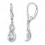 Dangle Earrings 3/8 ct tw Diamonds 10K White Gold