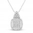 Diamond Fashion Necklace 1/4 ct tw Round-cut 10K White Gold 18"