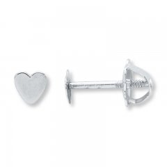 Heart Earrings 14K White Gold