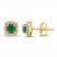 Emerald Earrings 1/10 ct tw Diamonds 10K Yellow Gold