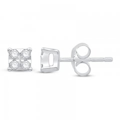 Diamond Stud Earrings 1/8 ct tw 10K White Gold