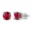 Lab-Created Ruby Stud Earrings Sterling Silver