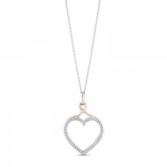 Hallmark Diamonds Necklace 1/5 ct tw Sterling Silver/10K Gold