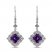 Amethyst & White Lab-Created Sapphire Earrings Sterling Silver