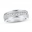 Men's Diamond Wedding Band 1 ct tw Round-cut 10K White Gold