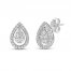 Diamond Pear Stud Earrings 1/2 ct tw Round-cut Sterling Silver