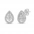 Diamond Pear Stud Earrings 1/2 ct tw Round-cut Sterling Silver