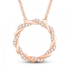 Circle of Gratitude Diamond Necklace 1/4 ct tw Round-cut 10K Rose Gold 19"