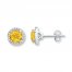 Citrine Earrings Lab-Created Sapphire Sterling Silver