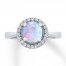 Lab-Created Opal Ring Lab-Created Sapphires Sterling Silver