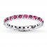 Stackable Ring Lab-Created Ruby Sterling Silver