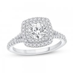 Diamond Engagement Ring 1-1/8 ct tw Round-cut 14K White Gold