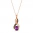 Le Vian Amethyst Necklace 1/4 ct tw Diamonds 14K Strawberry Gold