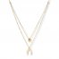 Wishbone & Star Layered Necklace 14K Yellow Gold