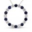 Blue & White Lab-Created Sapphire Circle Necklace Sterling Silver 18"