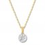 Diamond Solitaire Necklace 7/8 Carat 14K Two-Tone Gold