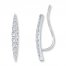 Earring Climbers 3/4 ct tw Diamonds 10K White Gold