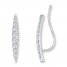 Earring Climbers 3/4 ct tw Diamonds 10K White Gold