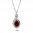 Lab-Created Ruby & White Lab-Created Sapphire Necklace Sterling Silver 18"