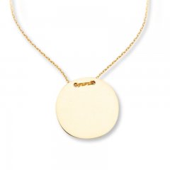 Round Disc Necklace 14K Yellow Gold