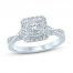 Multi-Diamond Engagement Ring 1/2 ct tw Round-cut 10K White Gold