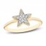 Diamond Star Ring 1/10 ct tw Round-cut 10K Yellow Gold