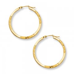 Hoop Earrings 14K Yellow Gold 30mm