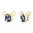 Disney Treasures Fantasia Blue Sapphire Earrings 1/20 ct tw Diamonds Sterling Silver/10K Yellow Gold