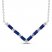 Blue/White Lab-Created Sapphire Necklace Sterling Silver 18"