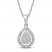 Diamond Pear Necklace 1/5 ct tw Round-cut Sterling Silver 18"