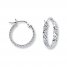 Hoop Earrings 14K White Gold 15mm