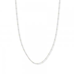 Beaded Curb Chain Necklace 14K Two-Tone Gold 18" Length