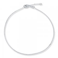 Cable Link Chain Anklet Sterling Silver 10" Length