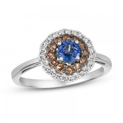 Le Vian Diamond & Blue Sapphire Ring 3/8 ct tw 14K Vanilla Gold