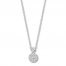 Diamond Necklace 1/5 ct tw Round/Princess-cut 10K White Gold