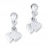 Heart Dangle Earrings Sterling Silver